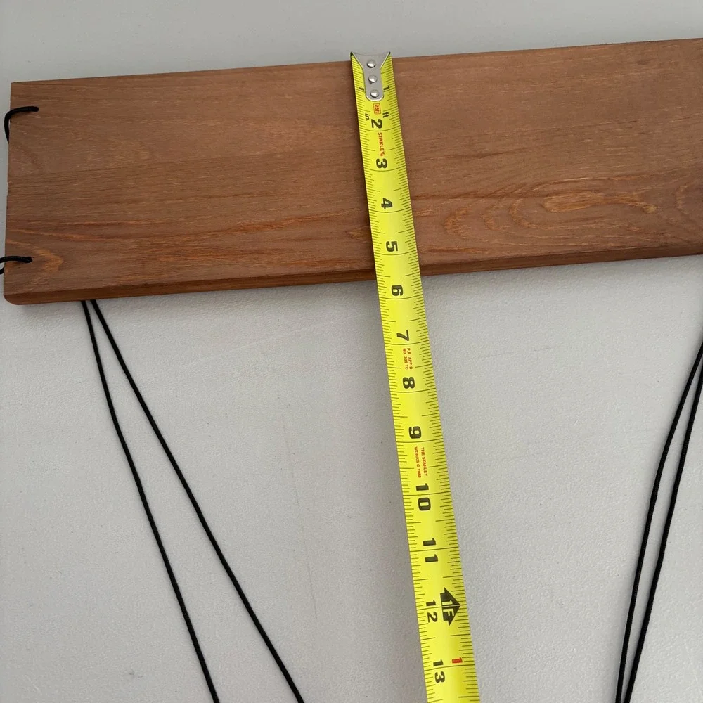 Set of 2 Wood Hanging Swing Shelves Rustic Floating Boho Wall Decor Brown